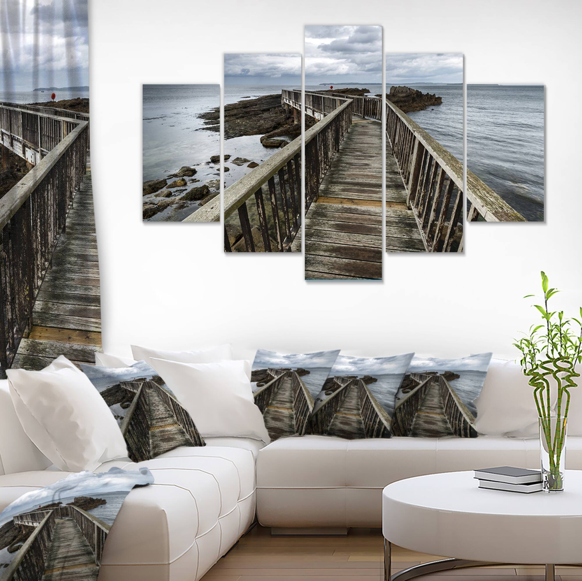 Designart - Wooden Pier on North Irish Coastline